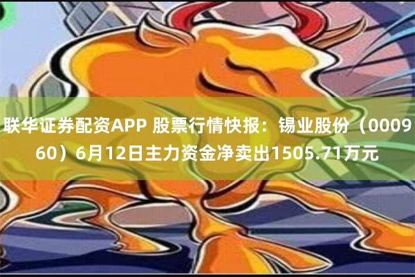 联华证券配资APP 股票行情快报：锡业股份（000960）6月12日主力资金净卖出1505.71万元