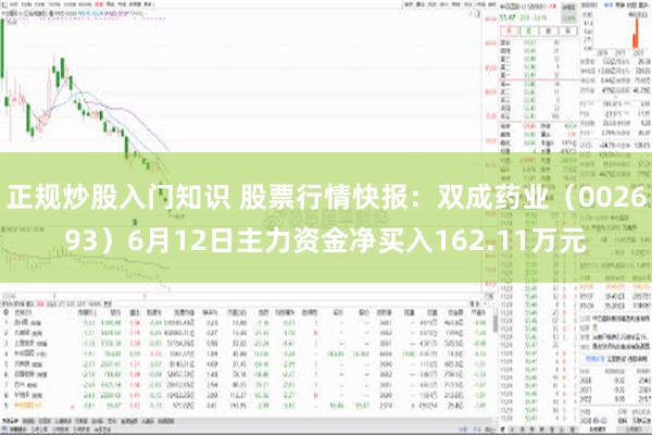 正规炒股入门知识 股票行情快报：双成药业（002693）6月12日主力资金净买入162.11万元