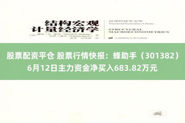 股票配资平仓 股票行情快报：蜂助手（301382）6月12日主力资金净买入683.82万元