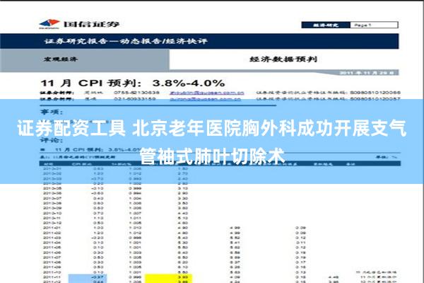 证券配资工具 北京老年医院胸外科成功开展支气管袖式肺叶切除术